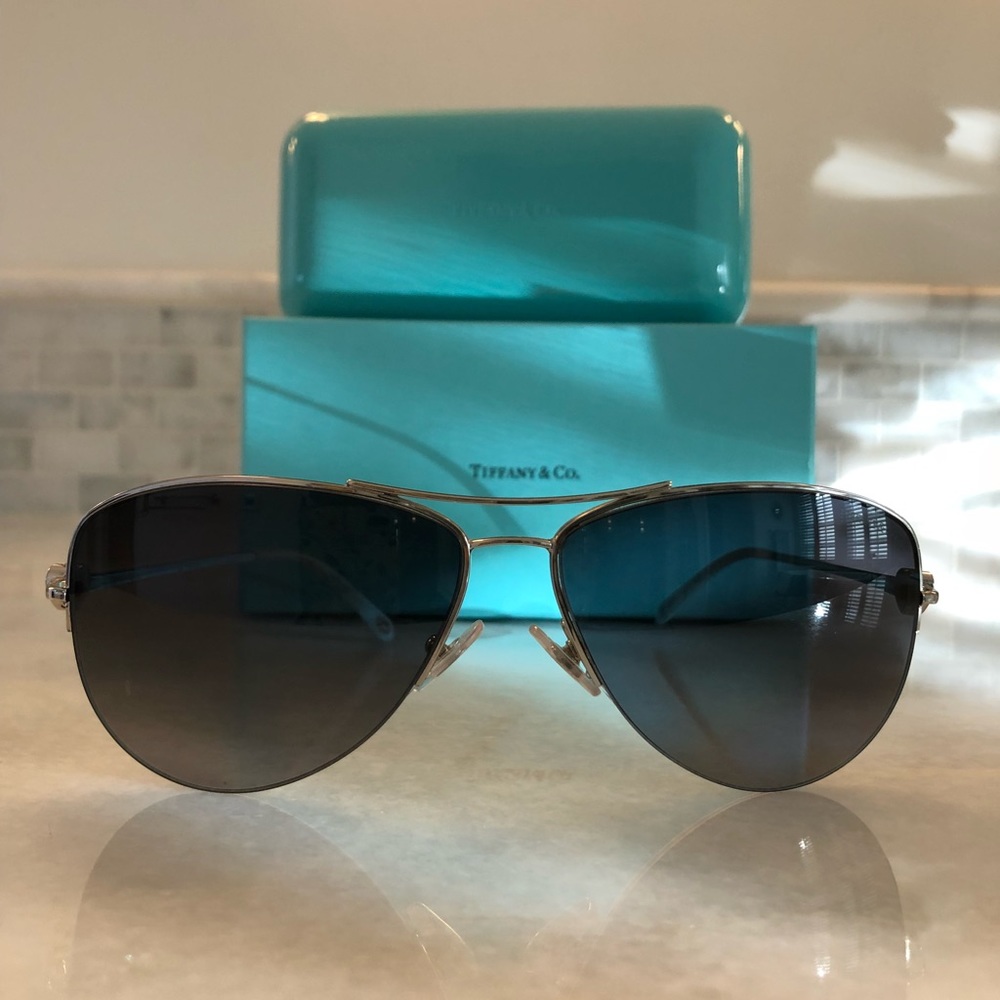Tiffany Silver Aviator Sunglasses
